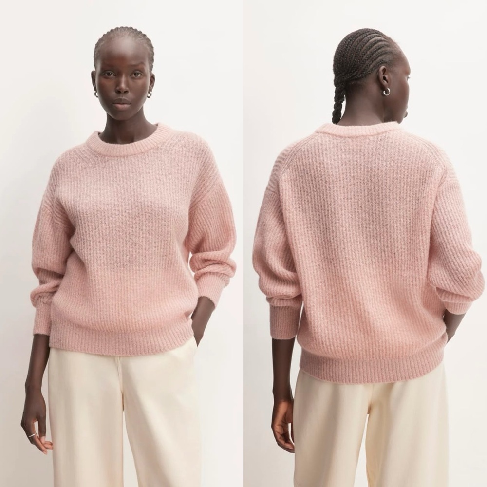 Everlane | The Cocoon Crew Sweater Alpaca in Cafe Cream Small